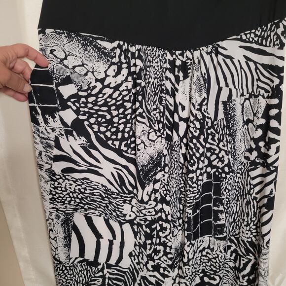 Star Vixen Black & White Animal Print One-Shoulder Maxi Dress - Women's 2XL - Picture 9 of 10